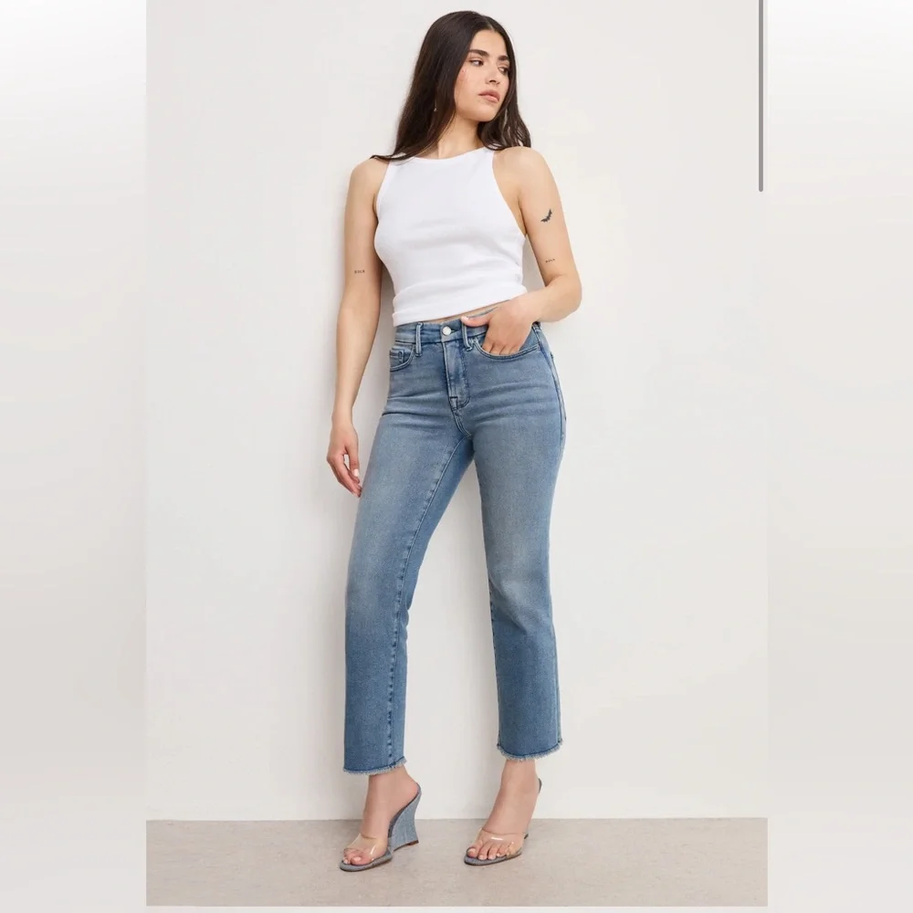 NWOT Good American Good Petite Straight Jeans Size 15 - Picture 1 of 6